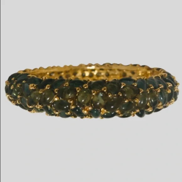 Kenneth Jay Lane this bangle consists of oval-shaped dark bluish crystals - Picture 3 of 9